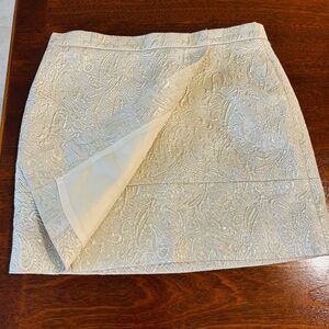 J.Crew Gold leaf print short skirt